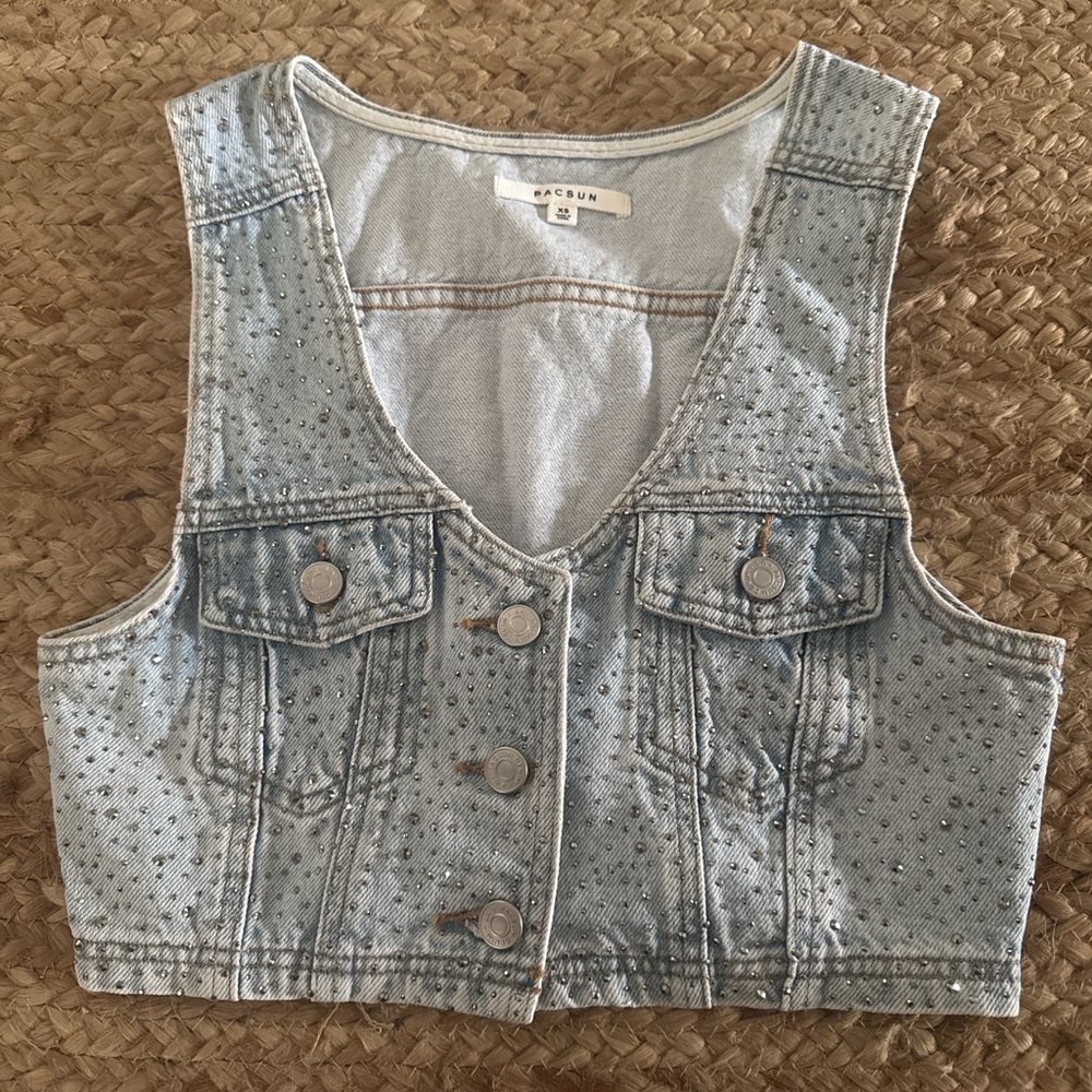 PacSun Denim Vest in Light Blue